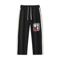 BN2F Contrast Side-Stripe Straight-Leg Pants - Black