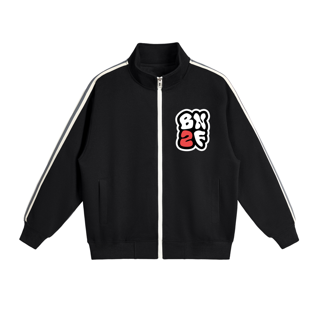 BN2F Contrast Side-Stripe Stand Collar Jacket - Black